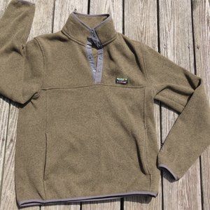 Khaki LL Bean pullover knit sweatshirt